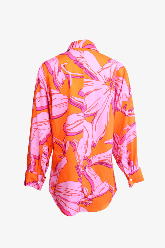 DAWID TOMASZEWSKI Bluse Lea Orange Pink Cotton Back