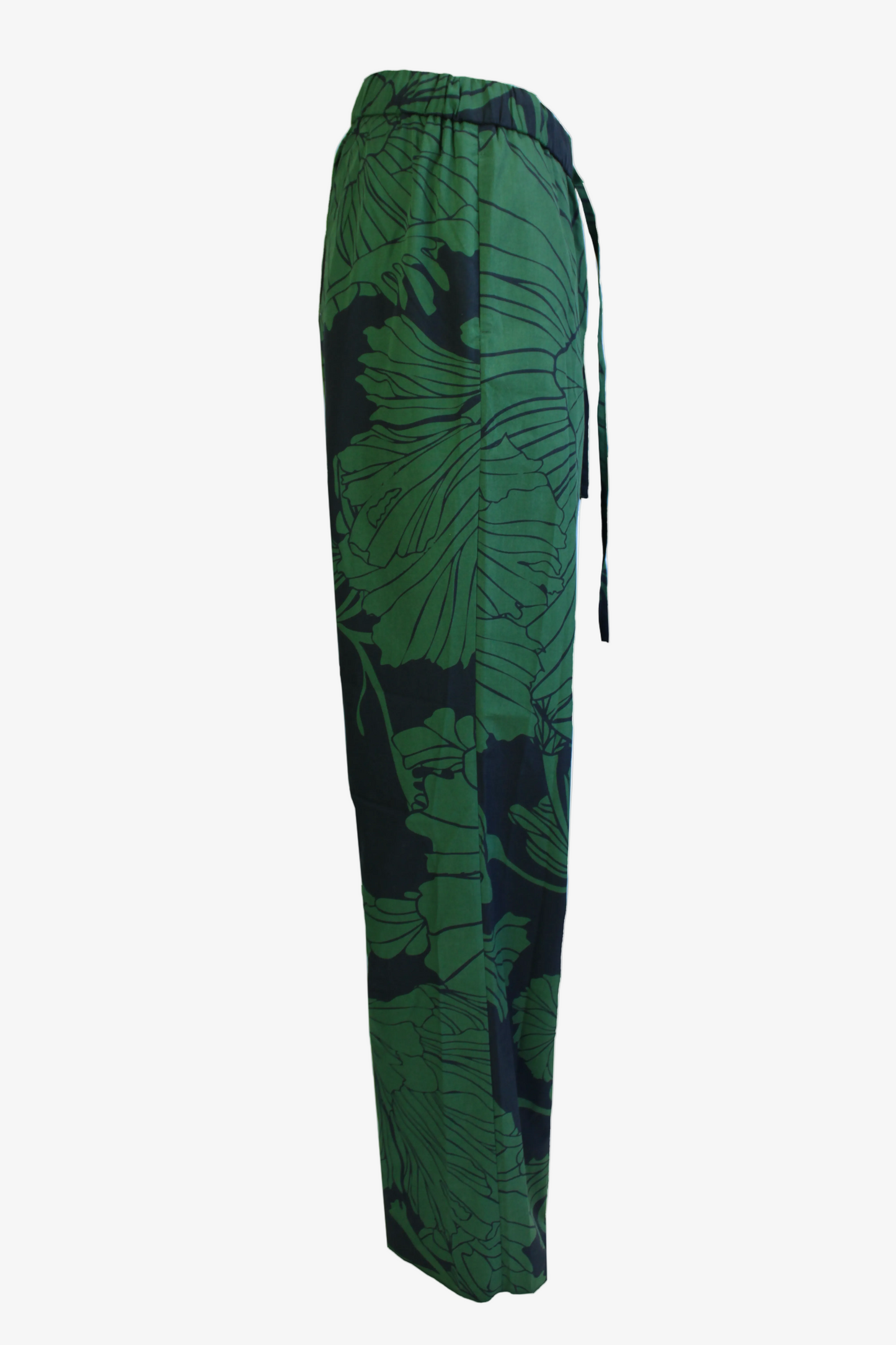 DAWID TOMASZEWSKI Hose Parallel Lines Cotton Black & Green Side