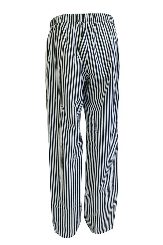 DAWID TOMASZEWSKI Hose Parallel Lines Cotton Black Stripes Back