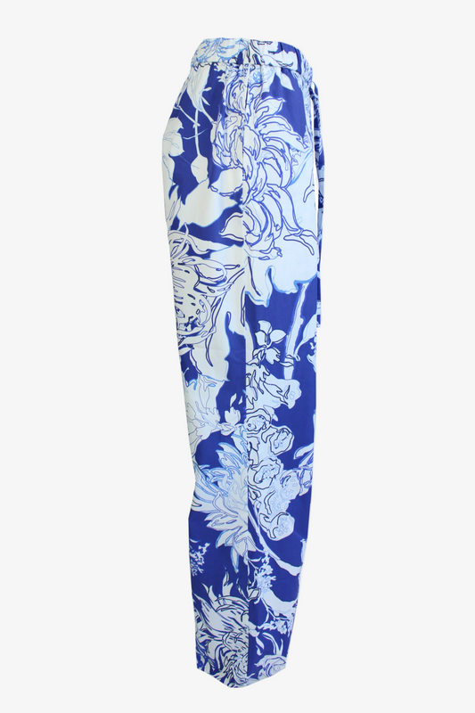 DAWID TOMASZEWSKI Hose Parallel Lines Cotton Dawid Bloom Blue Side