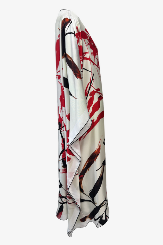 DAWID TOMASZEWSKI Kaftan Sardegna Granada Flowers White Side