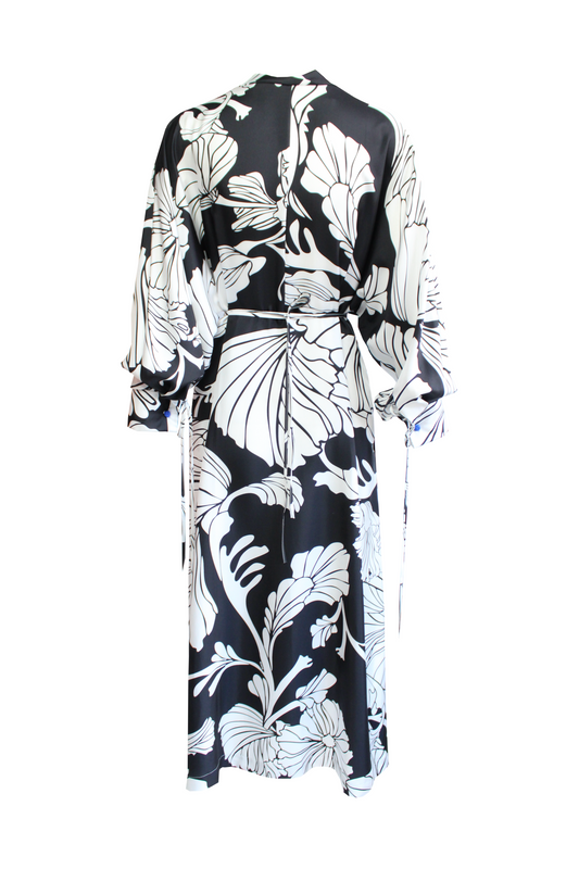 DAWID TOMASZEWSKI Seidenkleid Ria Kadira Black & White Without Back