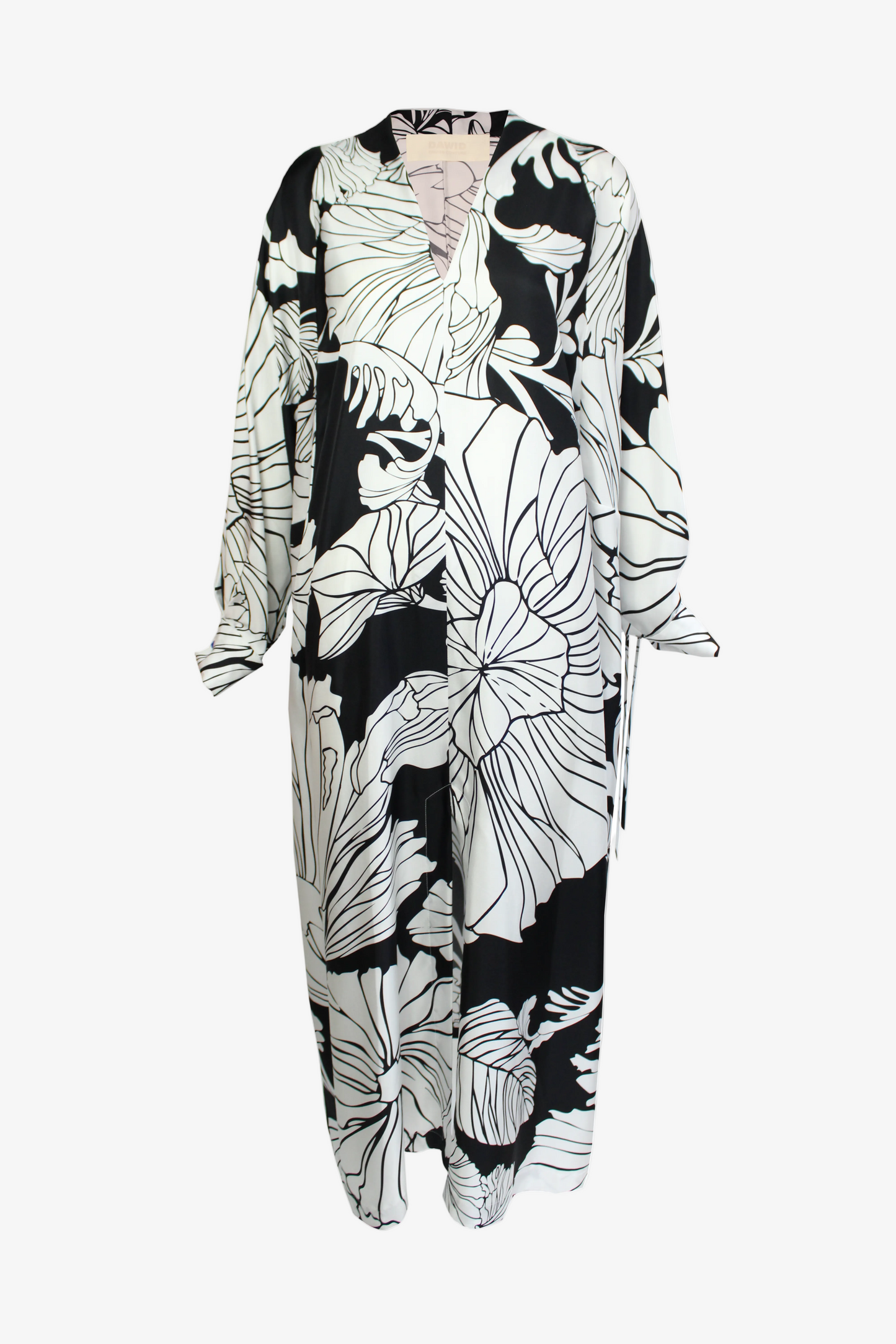 DAWID TOMASZEWSKI Seidenkleid Ria Kadira Black & White Without Belt