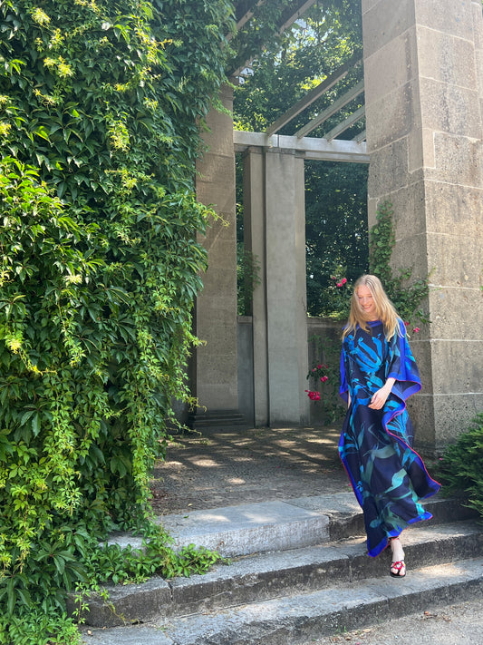 Kaftan Sardegna Granada Flowers Dark Blue