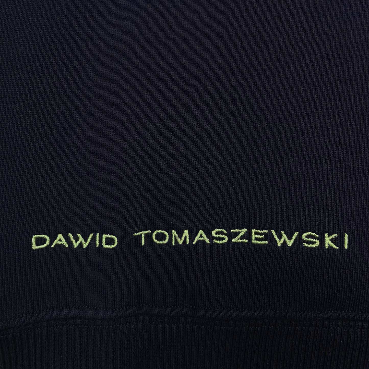 DAWID TOMASZEWSKI Hoodie "We just wanted to be loved" - Blue - Detail Logo