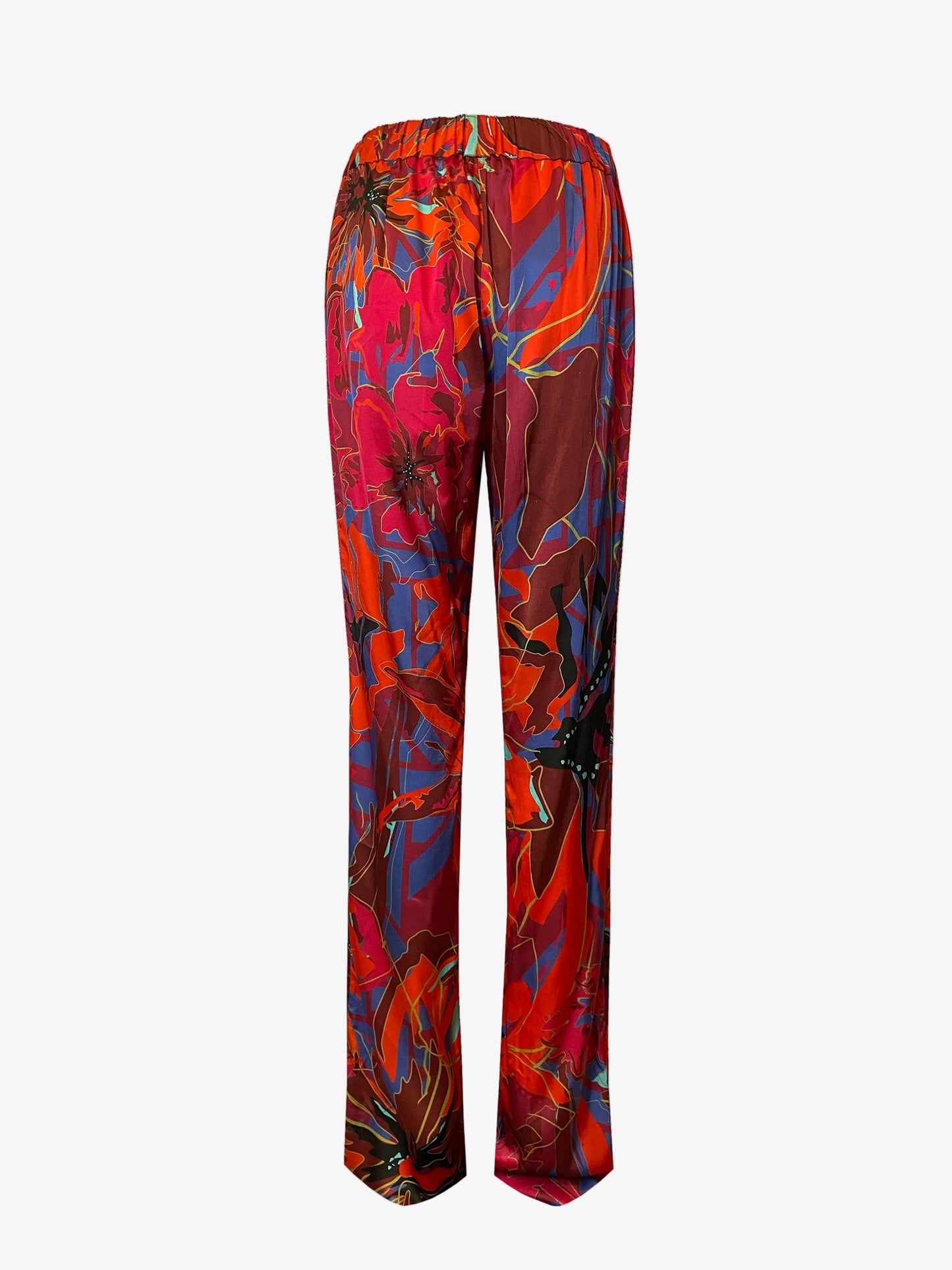 DAWID TOMASZEWSKI Hose Parallel Lines Terracotta Flowers Mix Back