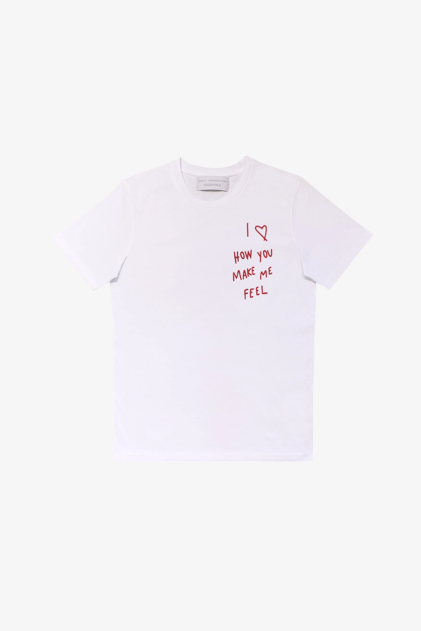DAWID TOAMSZEWSKI T-Shirt "I love how you make me feel" - Red - Front