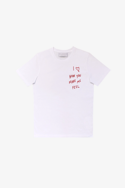 DAWID TOAMSZEWSKI T-Shirt "I love how you make me feel" - Red - Front