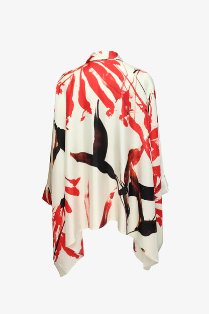 DAWID TOMASEWSKI Bluse Stephanie Granada Flowers White Back