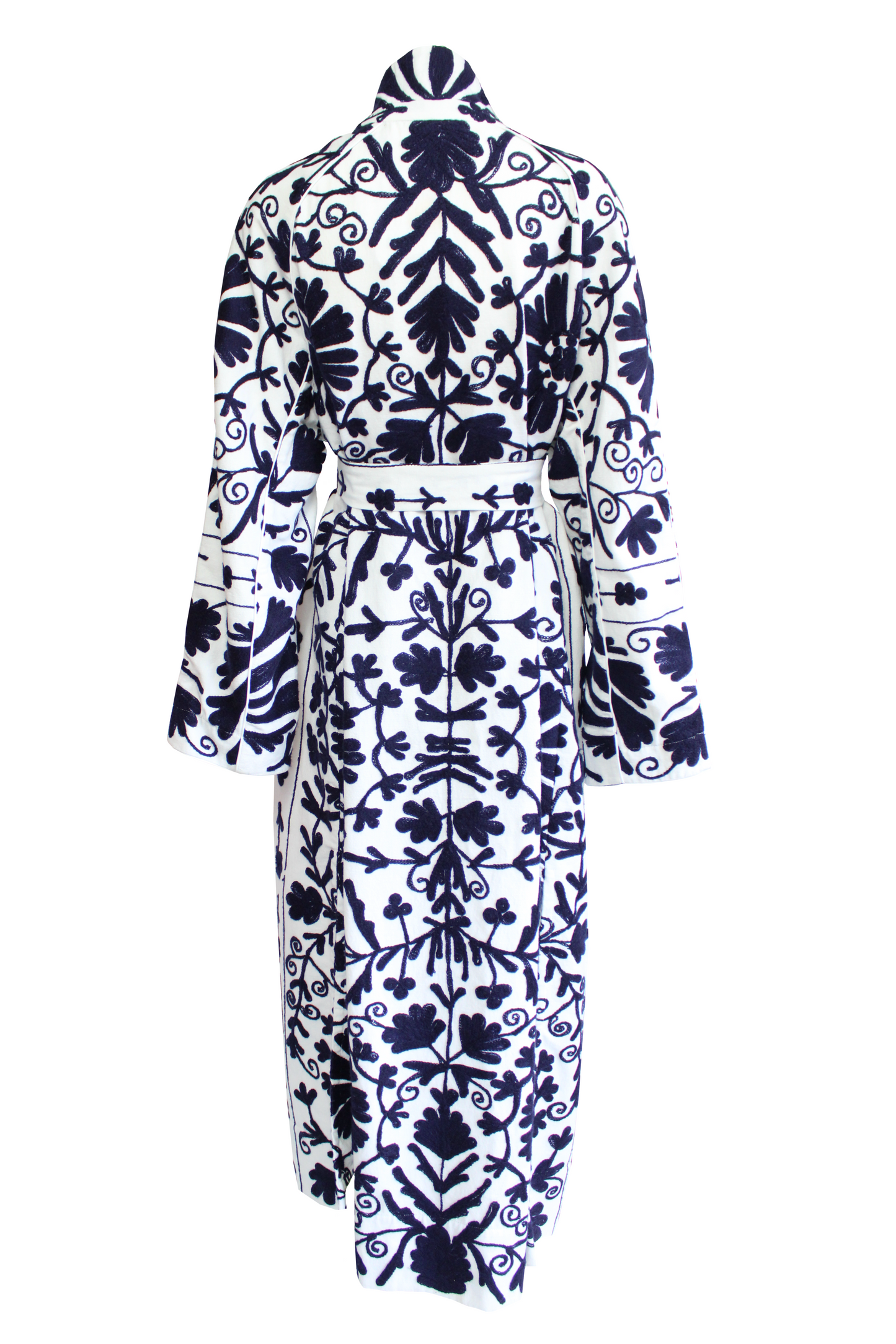 DAWID TOMASZEWSKI Bestickter Mantel Tana Suzani Blue Back