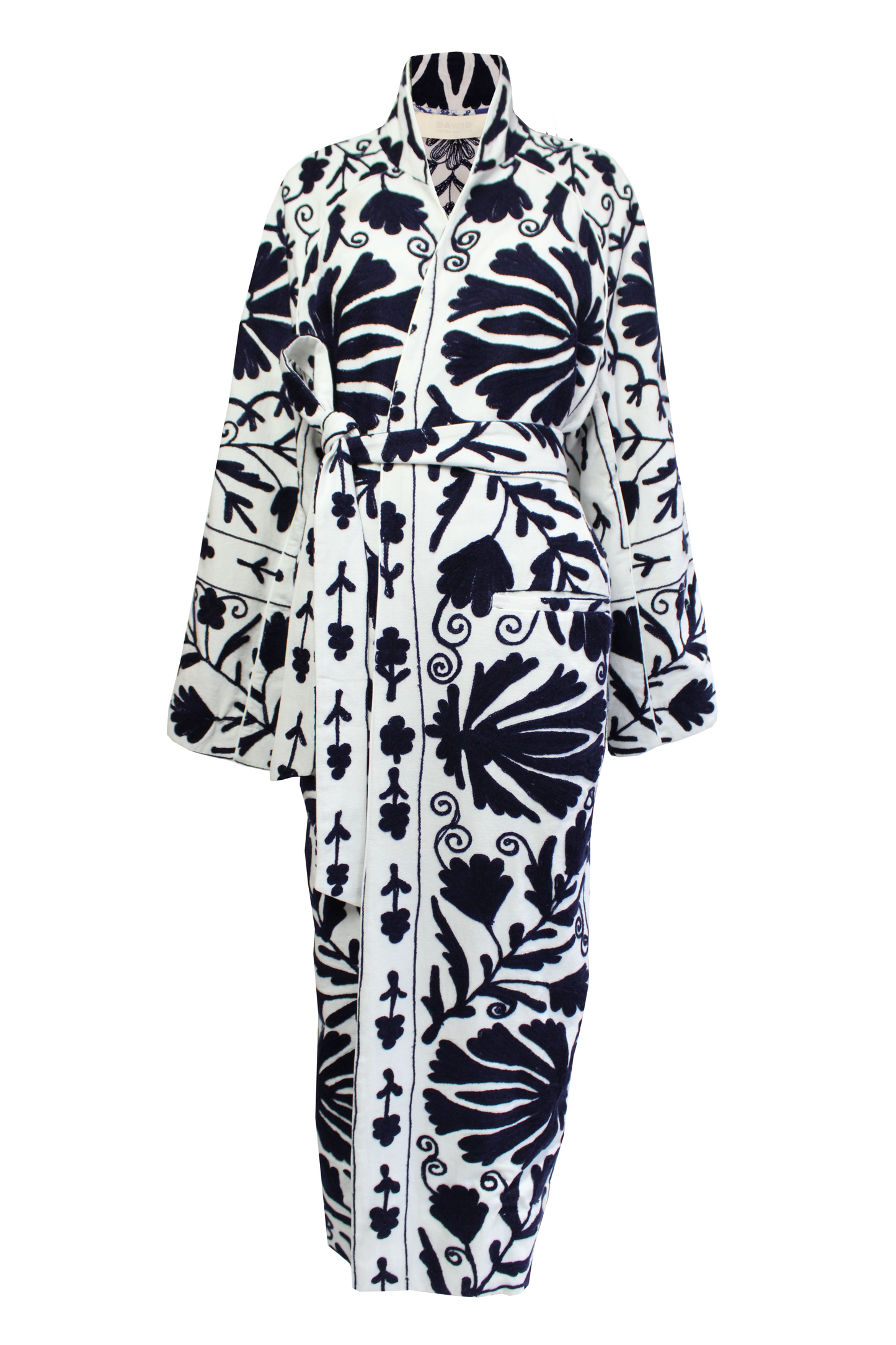 DAWID TOMASZEWSKI Bestickter Mantel Tana Suzani Blue Front