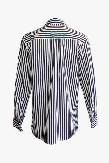 DAWID TOMASZEWSKI Hemdbluse Tekla - Marine Stripes - Back