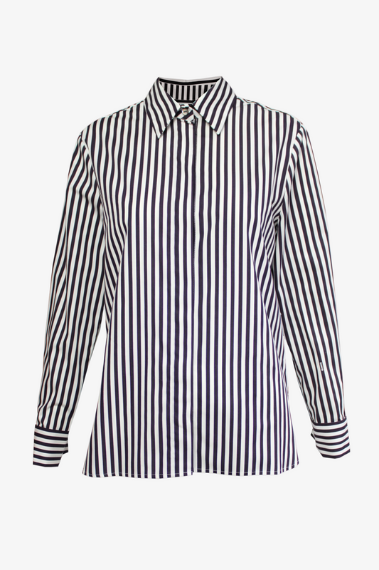 DAWID TOMASZEWSKI Hemdbluse Tekla - Marine Stripes - Front