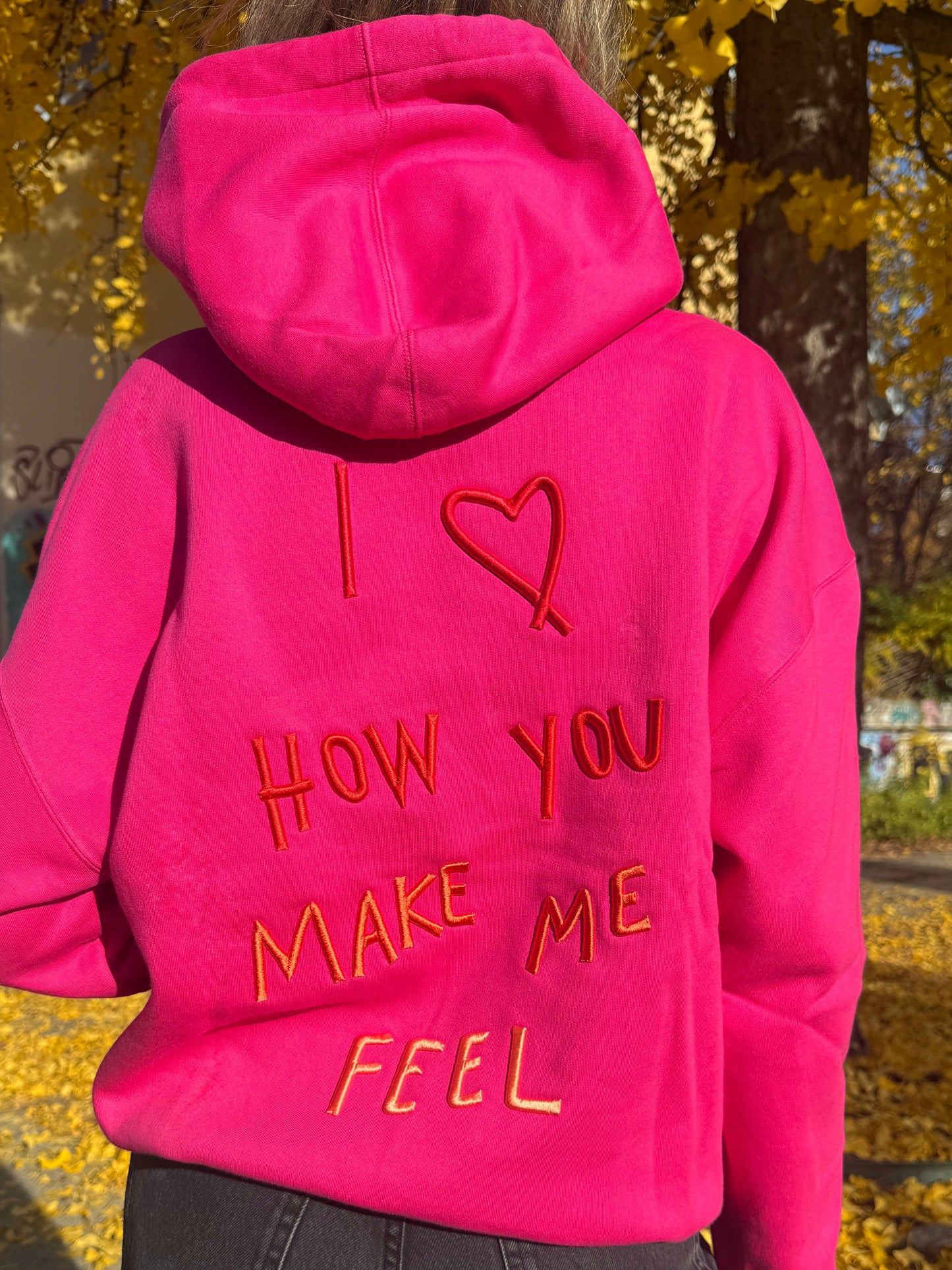 DAWID TOMASZEWSKI Hoodie "Feel" - Pink - Back Fotoshooting