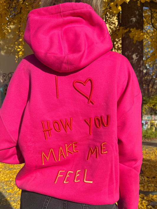 DAWID TOMASZEWSKI Hoodie "Feel" - Pink - Back Fotoshooting