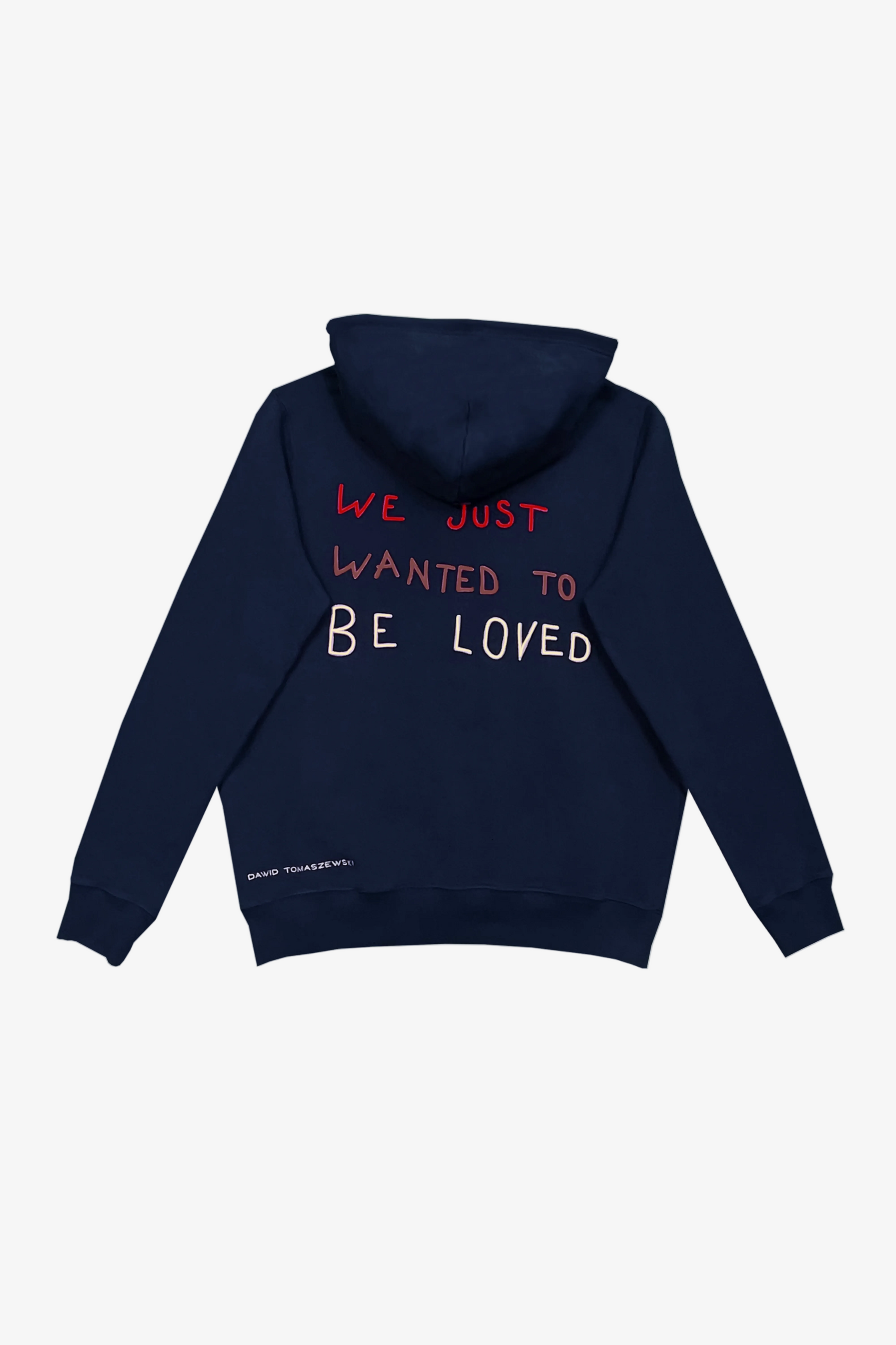 DAWID TOMASZEWSKI Hoodie "We just wanted to be loved" - Blue - Back