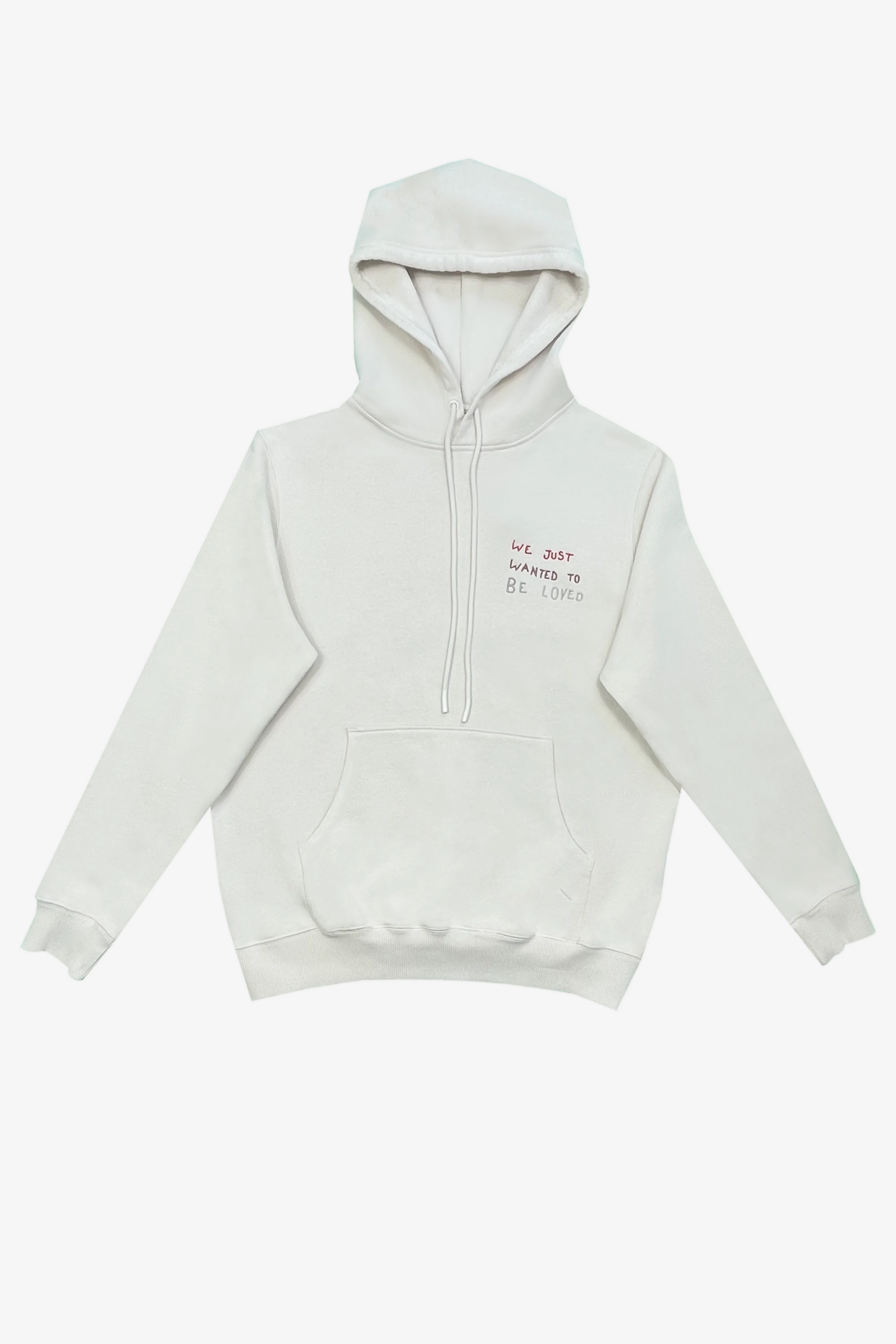 DAWID TOMASZEWSKI Hoodie "We just wanted to be loved" - Eggshell - Front