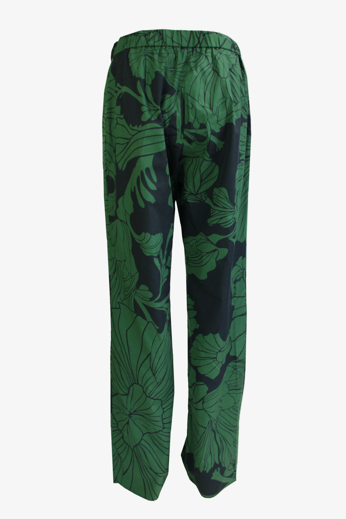 DAWID TOMASZEWSKI Hose Parallel Lines Cotton Black & Green Back