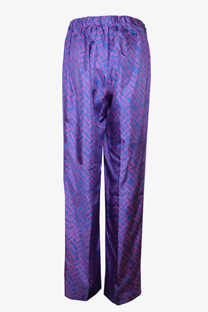 DAWID TOMASZEWSKI Hose Parallel Lines Silkline - Bamboo Blue - Back