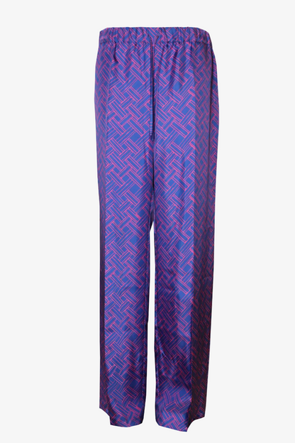 DAWID TOMASZEWSKI Hose Parallel Lines Silkline - Bamboo Blue - Front