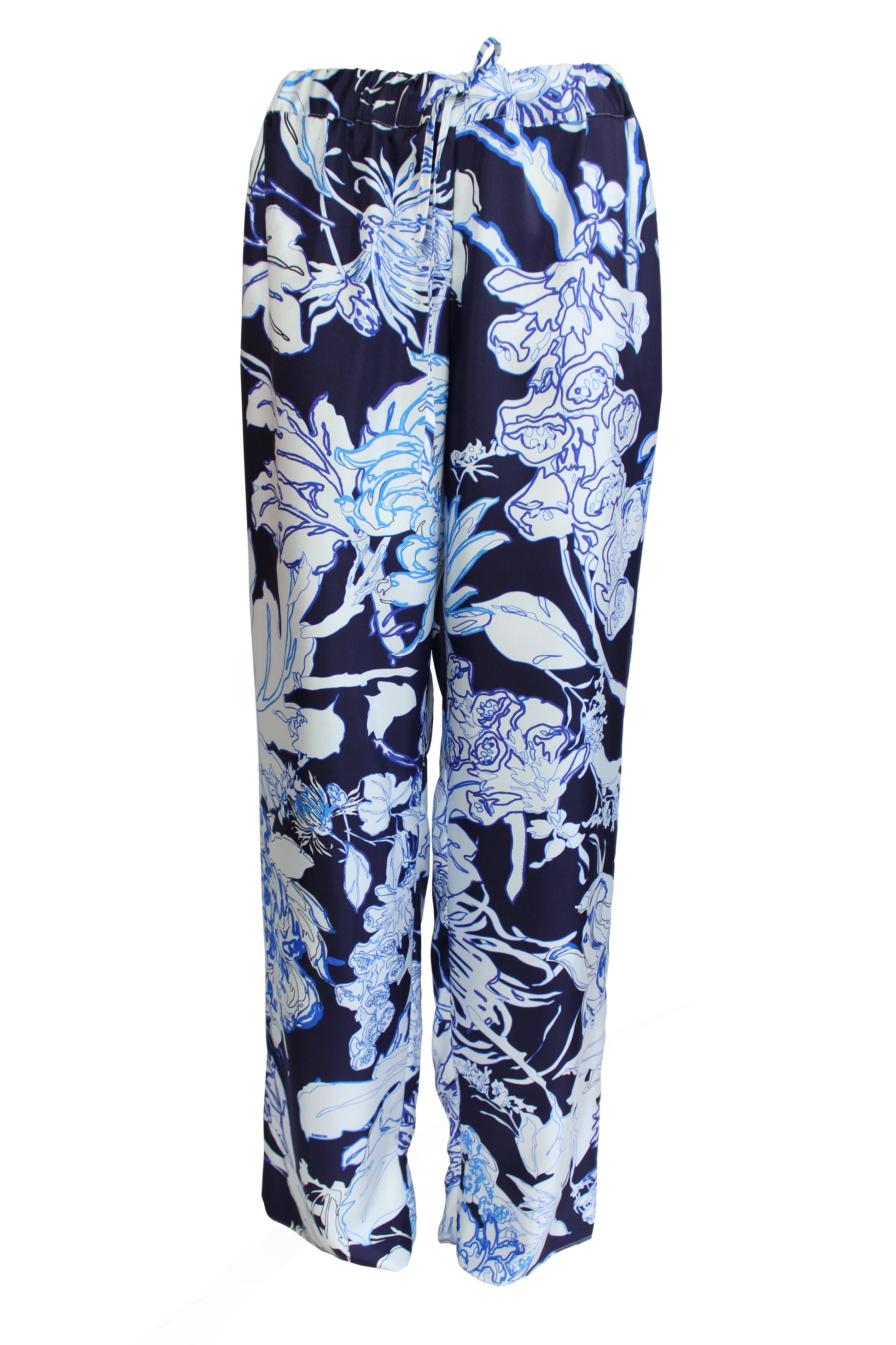 DAWID TOMASZEWSKI Hose Parallel Lines Silkline Adelaide Outlines Blue Front