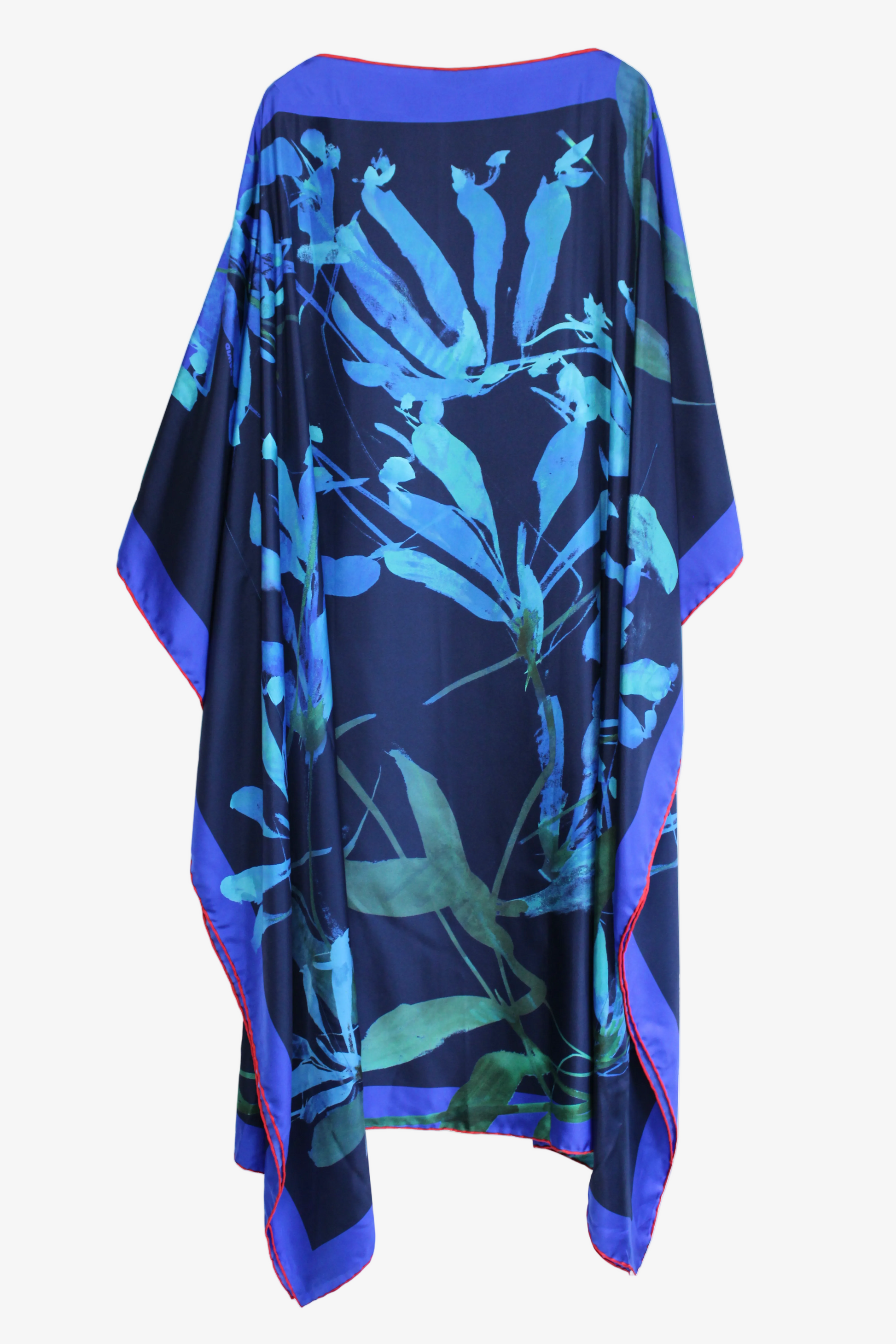 DAWID TOMASZEWSKI Kaftan Sardegna - Granada Flowers Dark Blue - Back