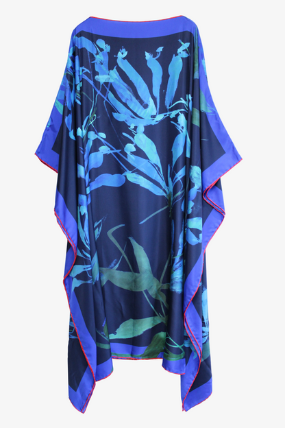 DAWID TOMASZEWSKI Kaftan Sardegna - Granada Flowers Dark Blue - Front