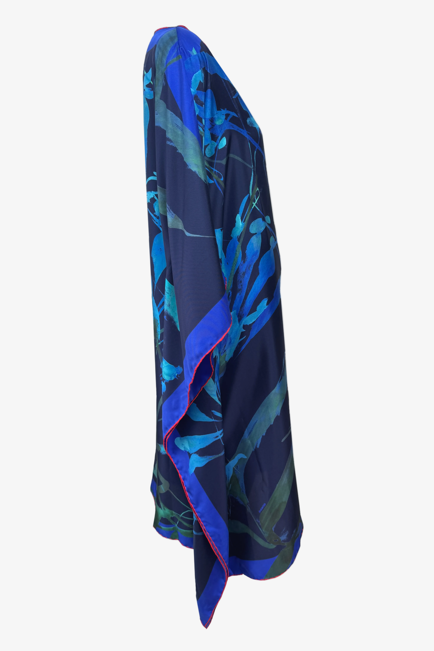 DAWID TOMASZEWSKI Kaftan Sardegna - Granada Flowers Dark Blue - Side