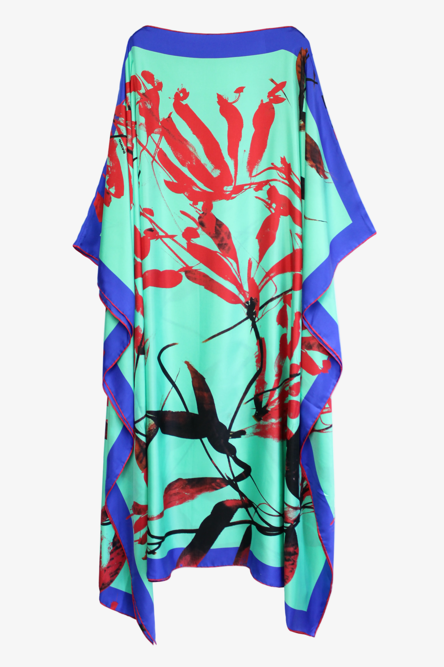 DAWID TOMASZEWSKI Kaftan Sardegna - Granada Flowers Turquise - Front