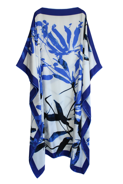 DAWID TOMASZEWSKI Kaftan Sardegna Granada Flowers Blue Front