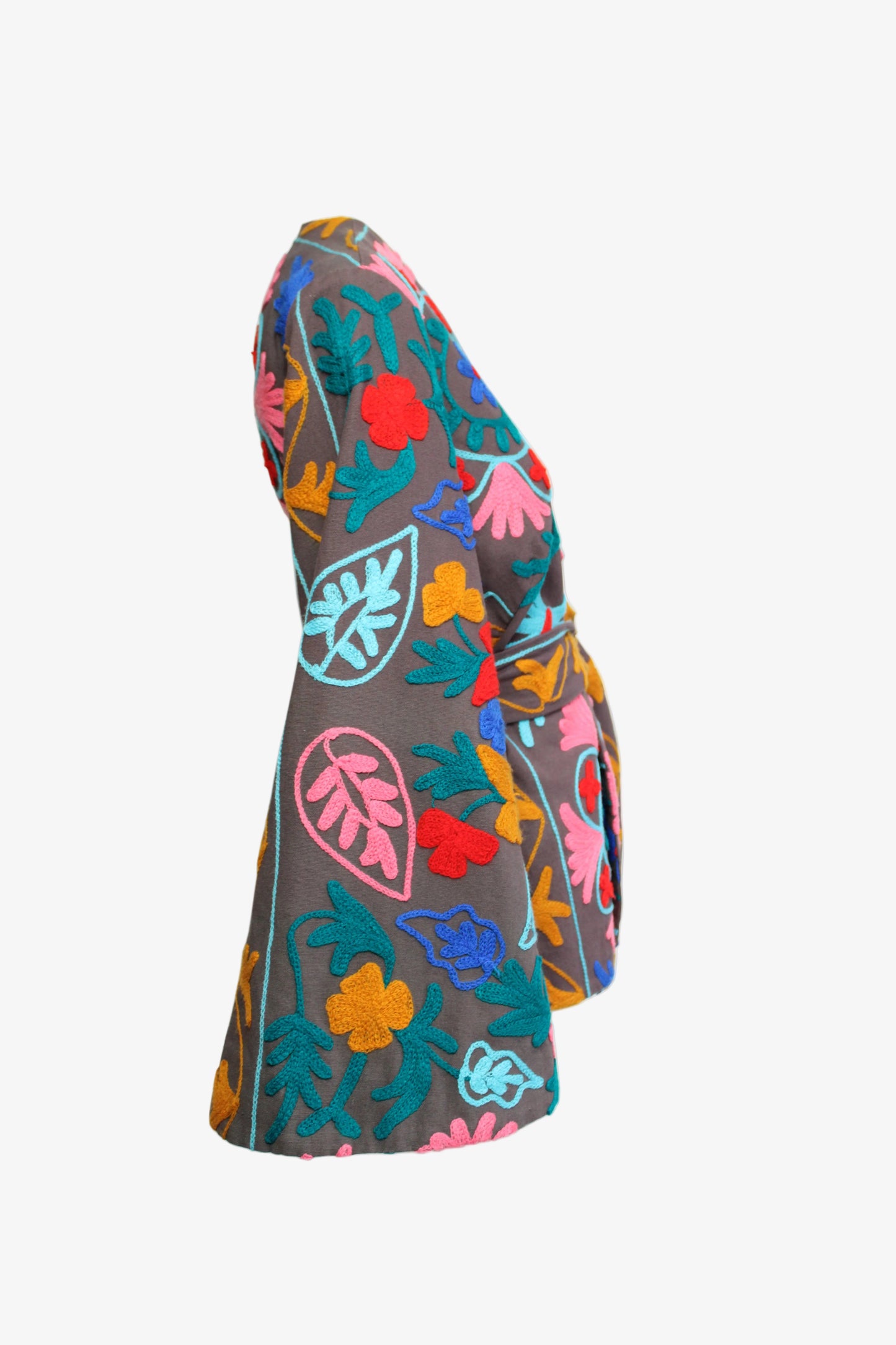 DAWID TOMASZEWSKI Kimono-Jacke Suzani Rustic Burgundy Side