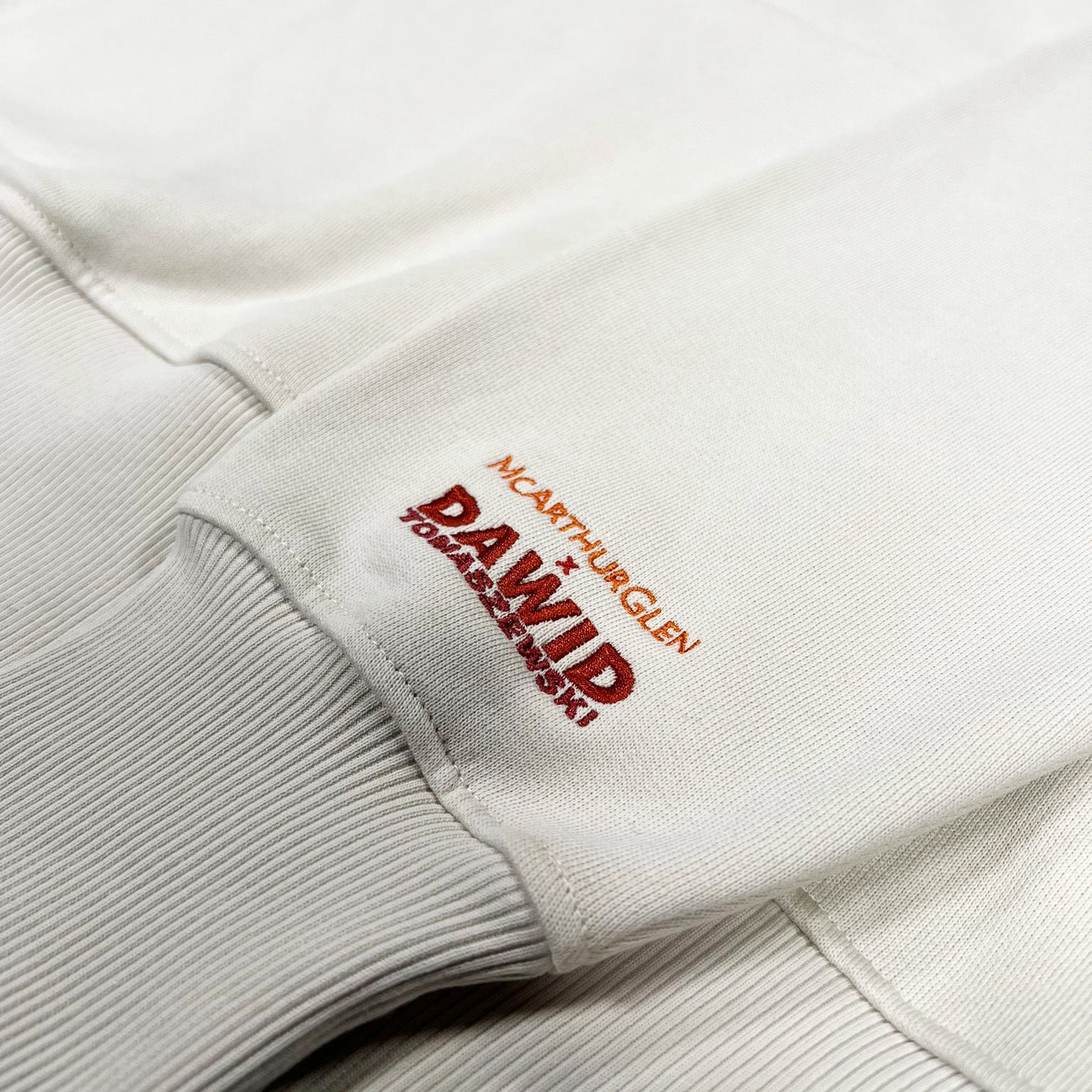 DAWID TOMASZEWSKI McArthurGlen x DAWID TOMASZEWSKI Hoodie - Beige - Sleeve-Close-Up-White