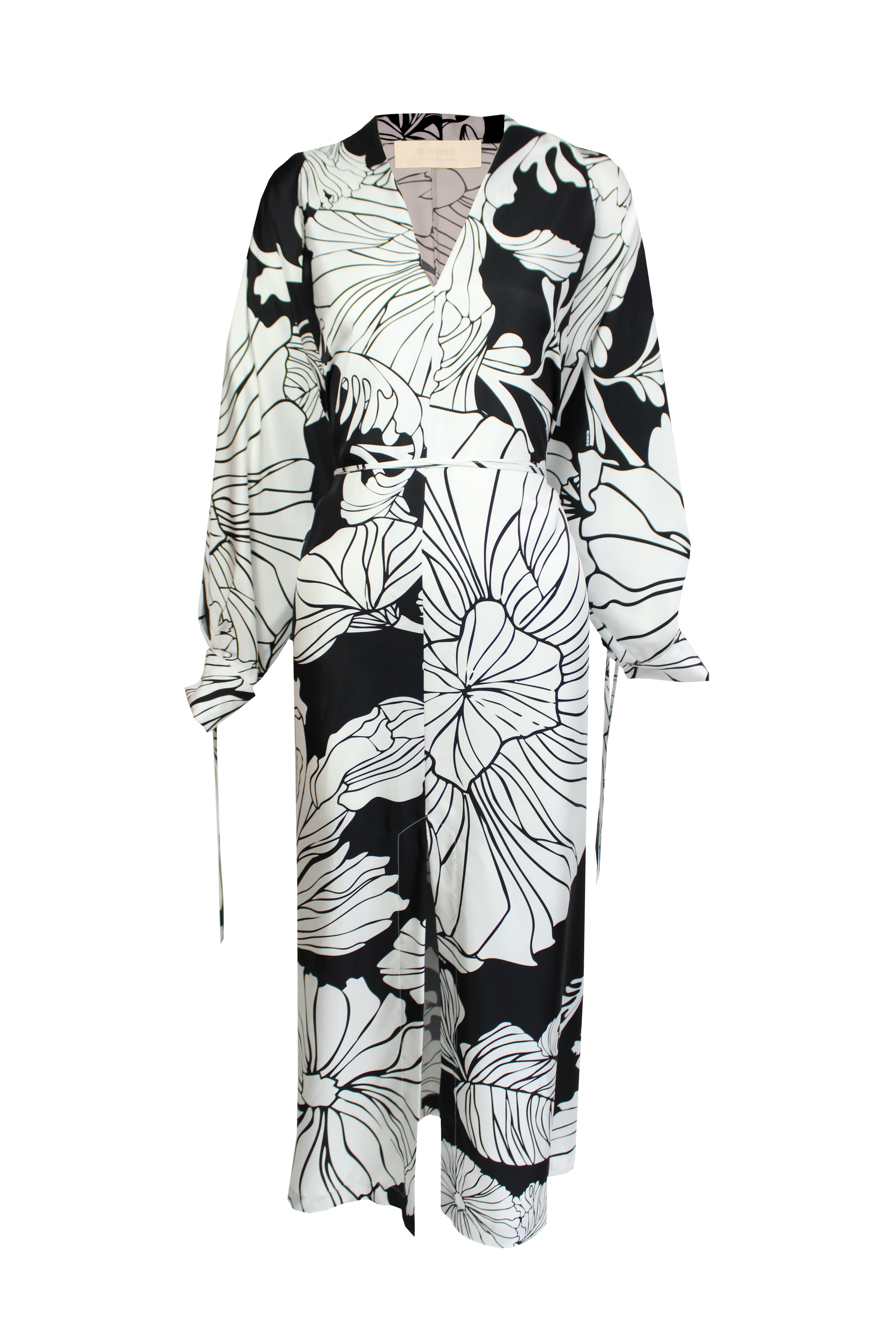 DAWID TOMASZEWSKI Seidenkleid Ria Kadira Black & White Front