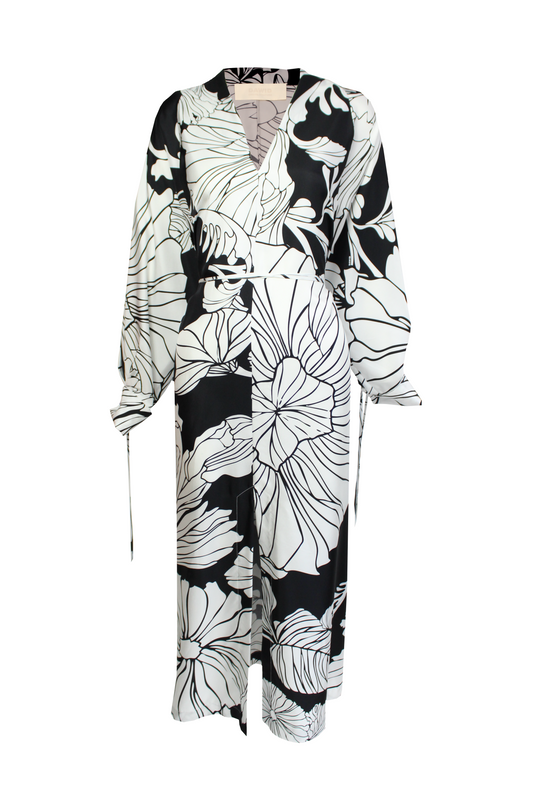 DAWID TOMASZEWSKI Seidenkleid Ria Kadira Black & White Front