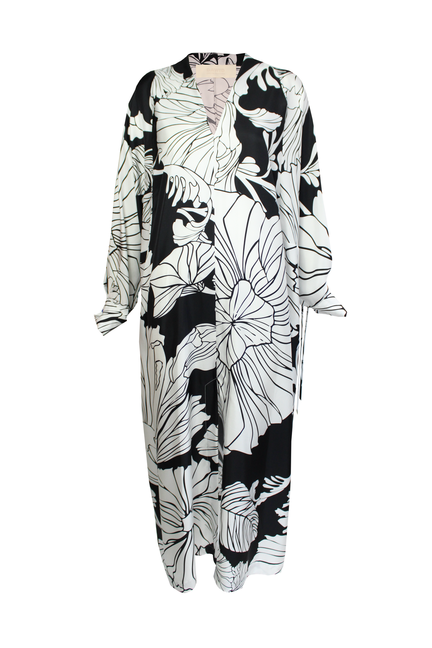 DAWID TOMASZEWSKI Seidenkleid Ria Kadira Black & White Without Belt