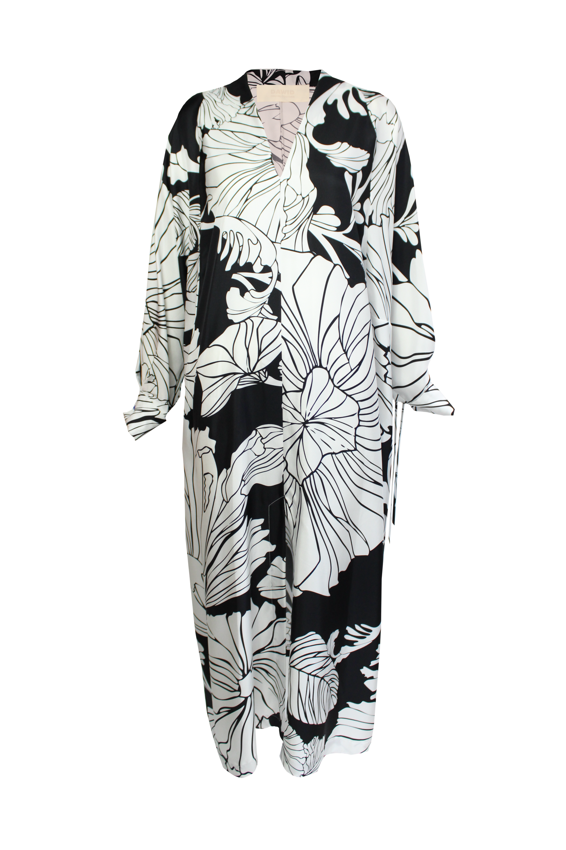 DAWID TOMASZEWSKI Seidenkleid Ria Kadira Black & White Without Belt