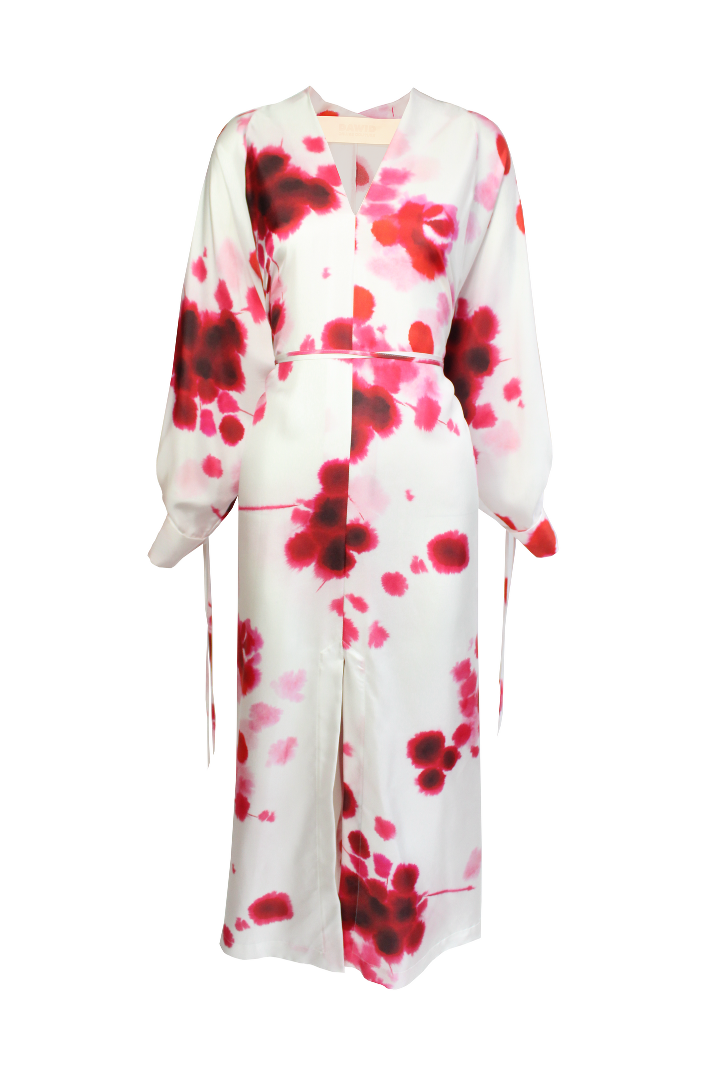 DAWID TOMASZEWSKI Seidenkleid Ria Red Watercolor Silk Front