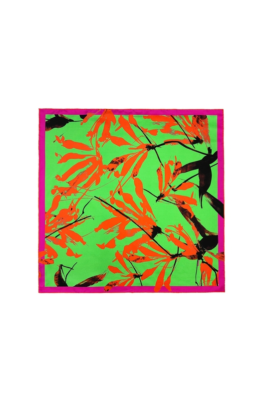 DAWID TOMASZEWSKI Seidentuch Granada Flowers Green