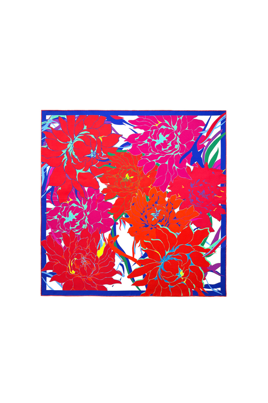 DAWID TOMASZEWSKI Seidentuch Sardegna Dynamic Bloom White