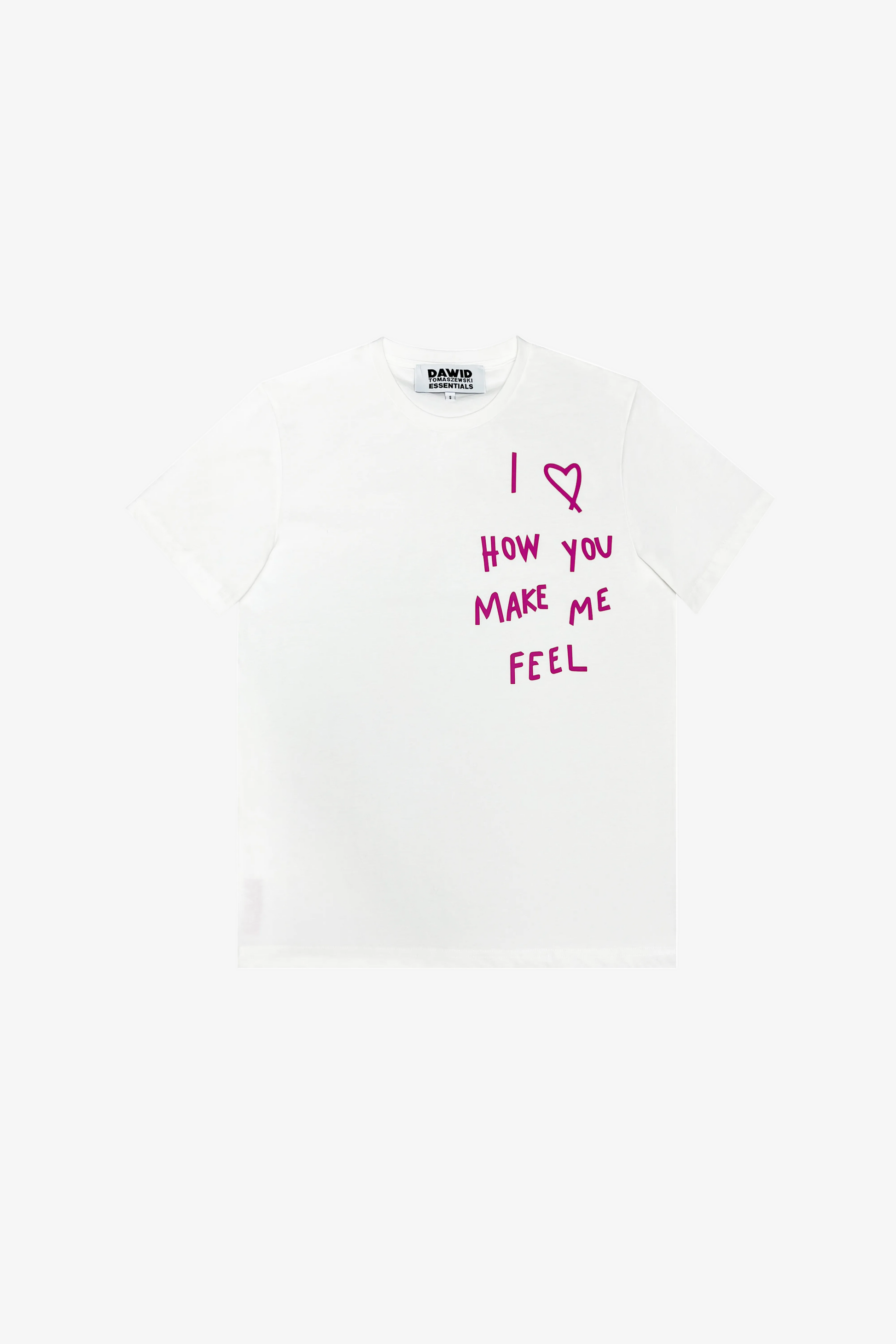 DAWID TOMASZEWSKI T-Shirt "I love how you make me feel" - Pink Print - Front
