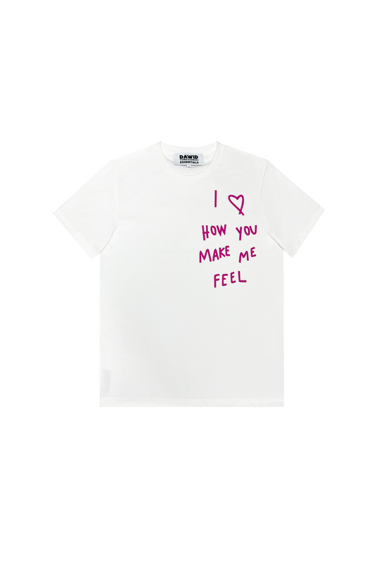 DAWID TOMASZEWSKI T-Shirt "I love how you make me feel" - Pink Print - Front