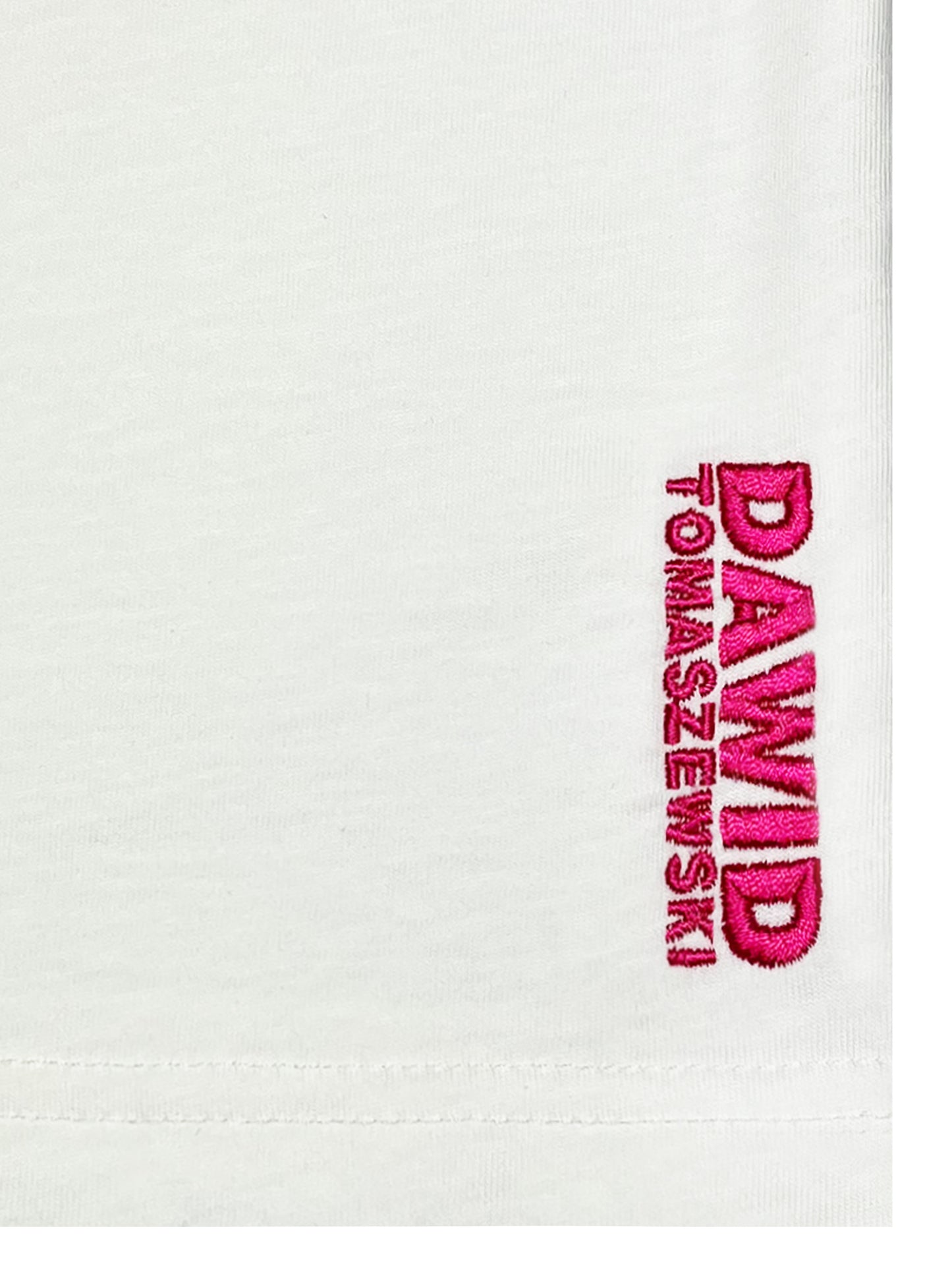 DAWID TOMASZEWSKI T-Shirt "I love how you make me feel" - Pink Print - Stickerei  Detail