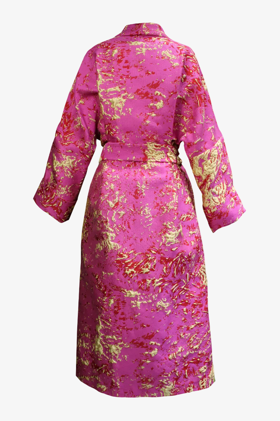 DAWID TOMASZEWSKI Wickelmantel Alexa aus Jacquard - Pink Jacquard -  Back