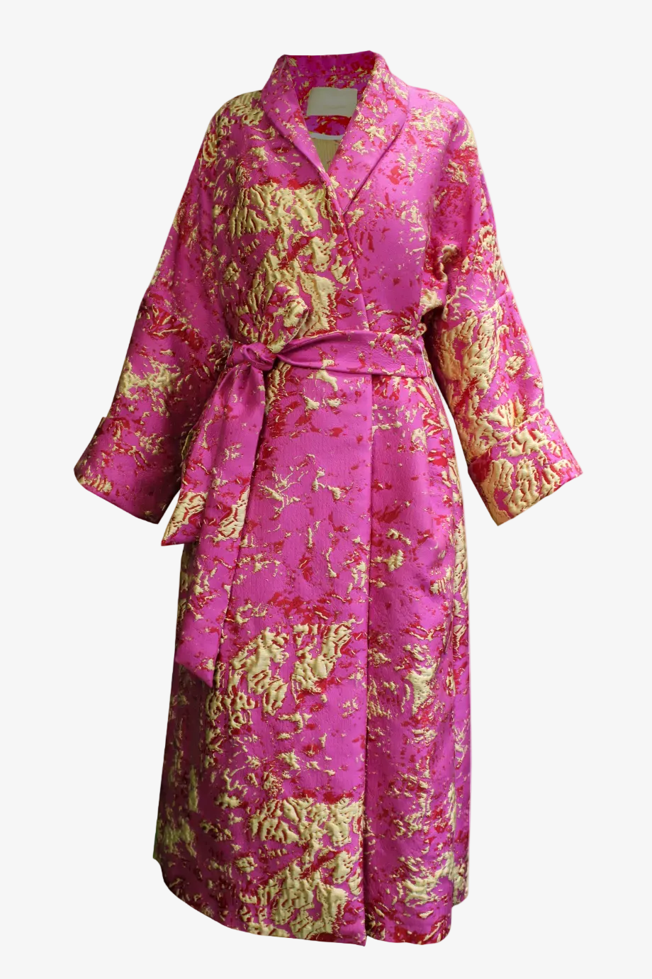 DAWID TOMASZEWSKI Wickelmantel Alexa aus Jacquard - Pink Jacquard - Front