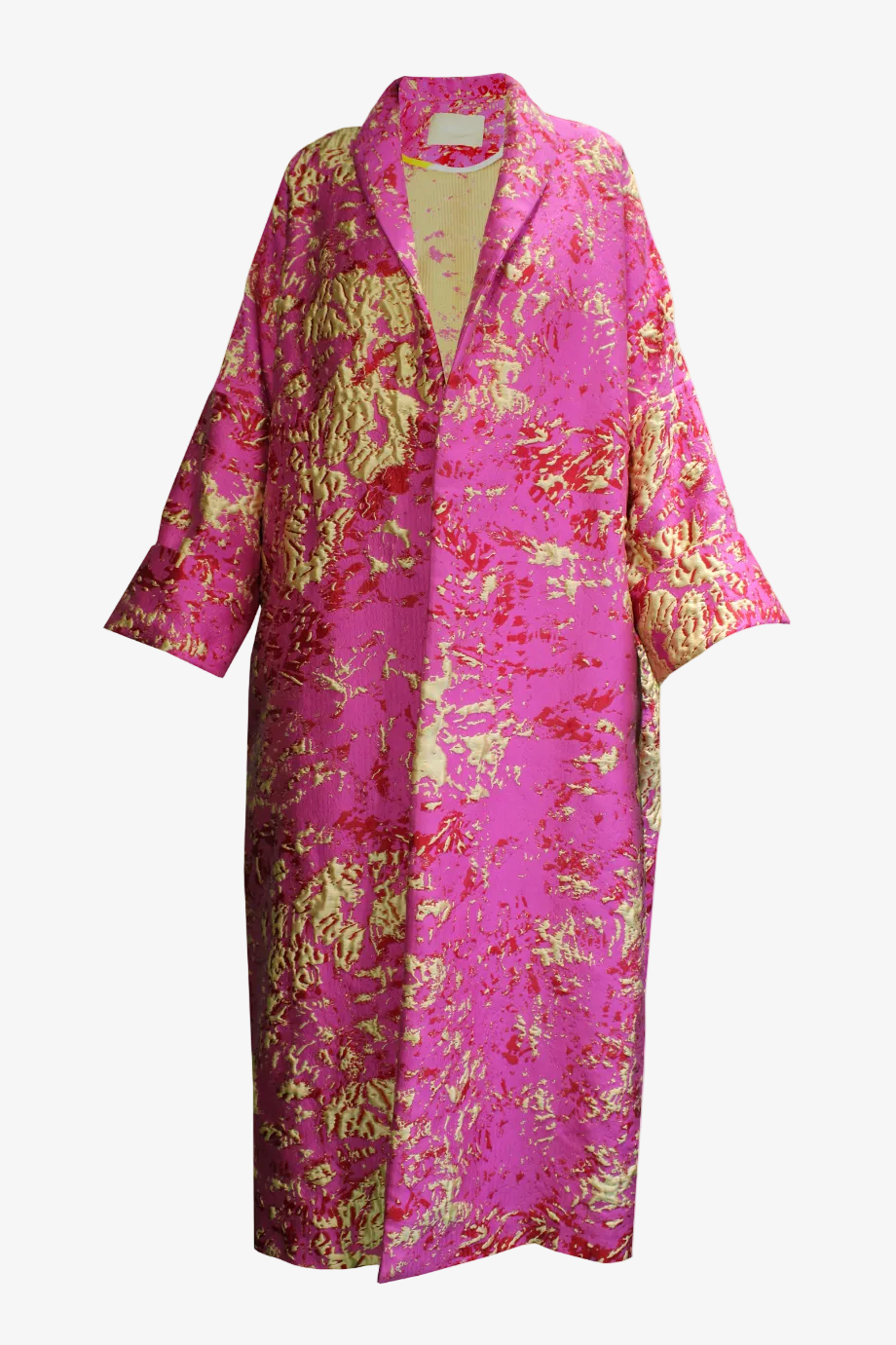 DAWID TOMASZEWSKI Wickelmantel Alexa aus Jacquard - Pink Jacquard -  Front Without Belt