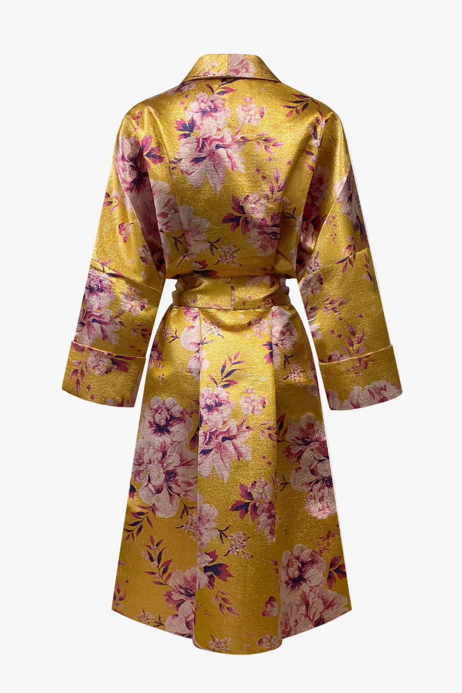 DAWID TOMASZEWSKI Wickelmantel Alexa aus Jacquard - Yellow Flowers - Back