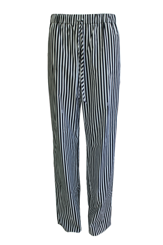 Hose Parallel Lines Cotton Black Stripes Front