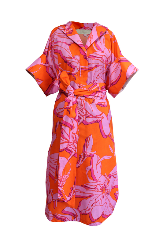 DAWID TOMASZEWSKI Kleid Tunikakleid Ronna Orchid Pink Orange Front