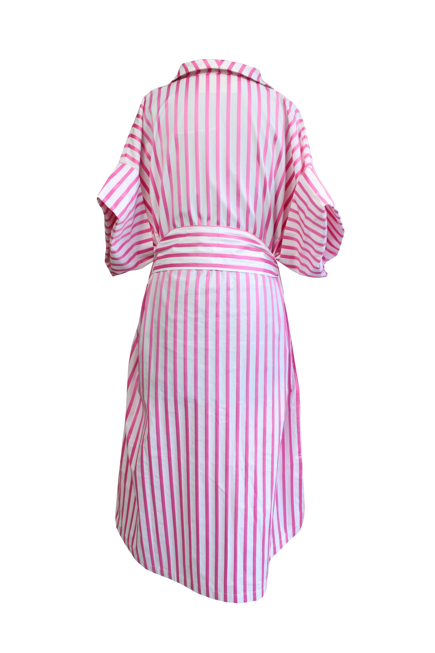 DAWID TOMASZEWSKI Kleid Tunikakleid Ronna Pink Stripes Back 