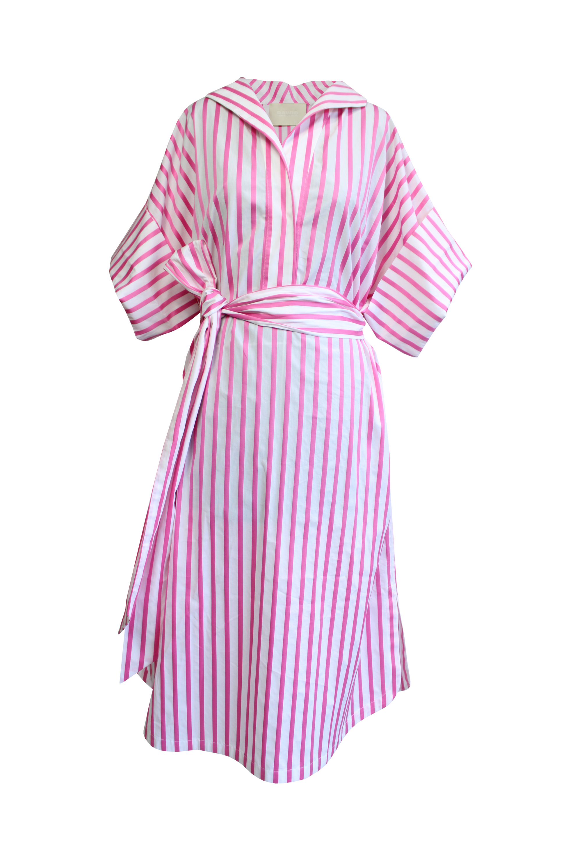 DAWID TOMASZEWSKI Kleid Tunikakleid Ronna Pink Stripes Front 